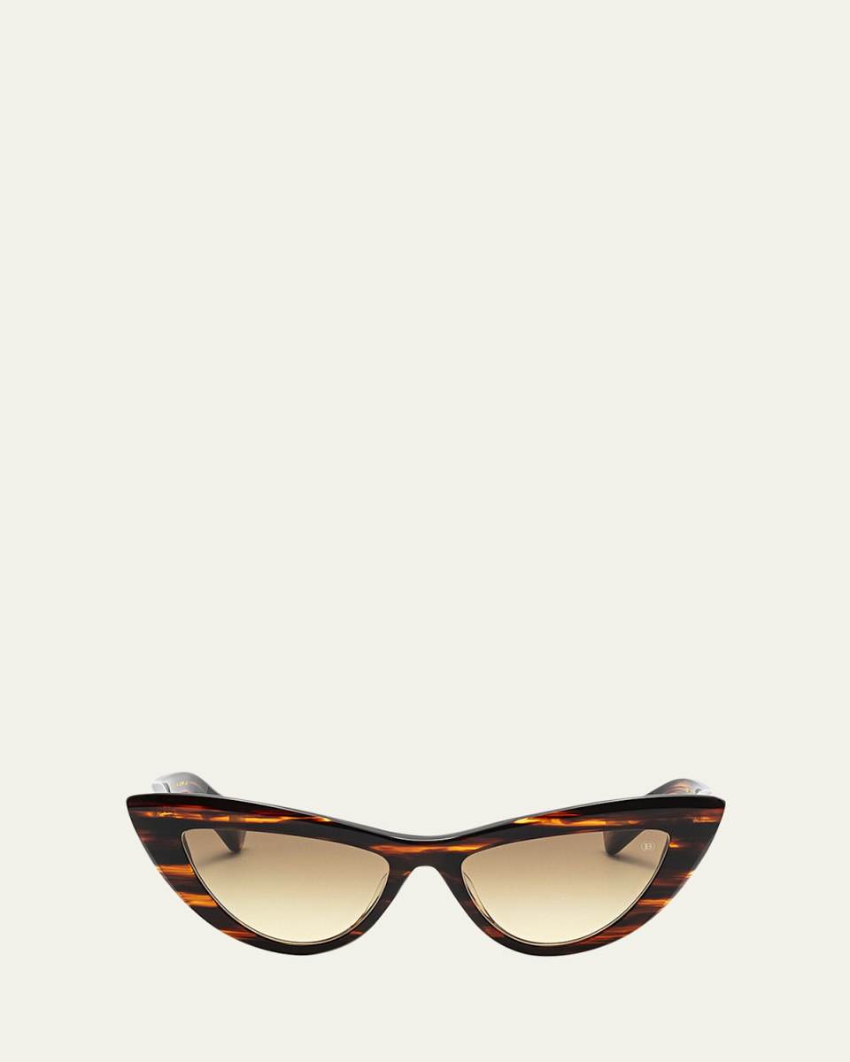 Gradient Acetate & Titanium Cat-Eye Sunglasses